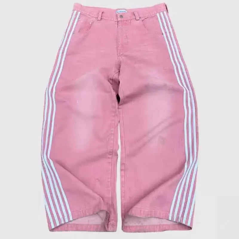 "striped" jeans