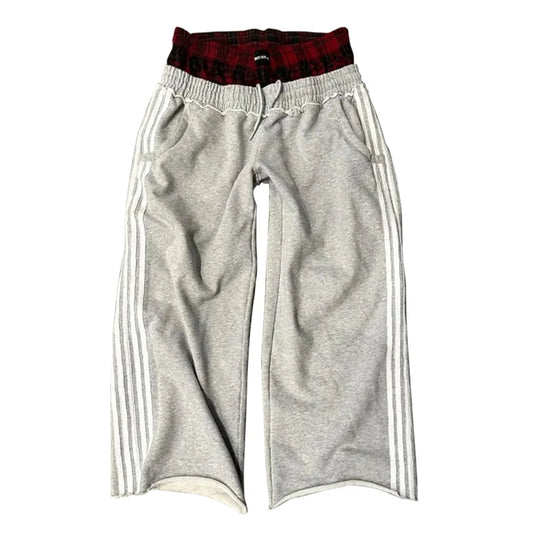 double waisted "tartan" sweats