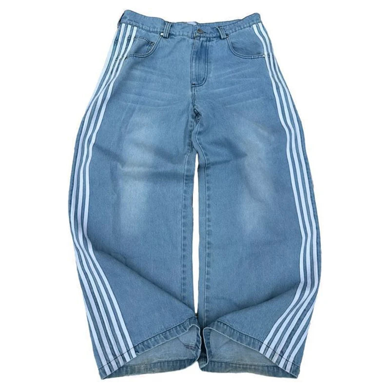 "striped" jeans