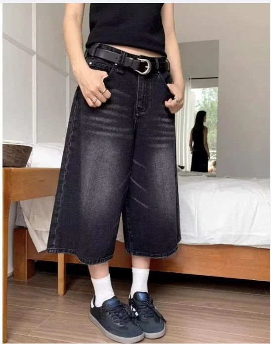 Long denim shorts (plain)