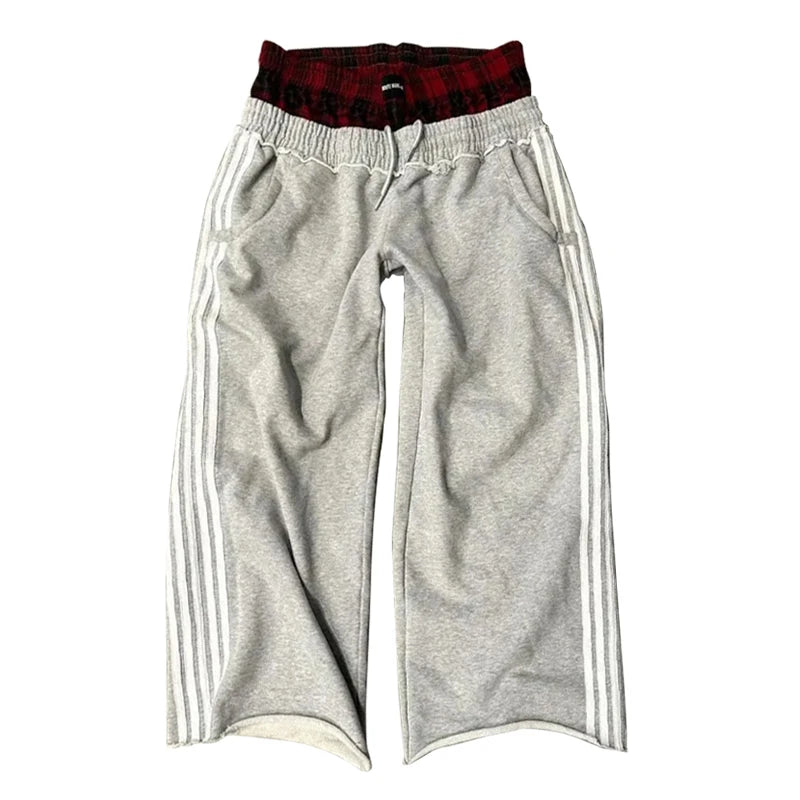 double waisted "tartan" sweats