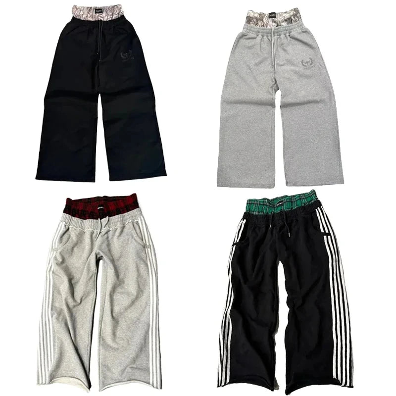 double waisted "tartan" sweats