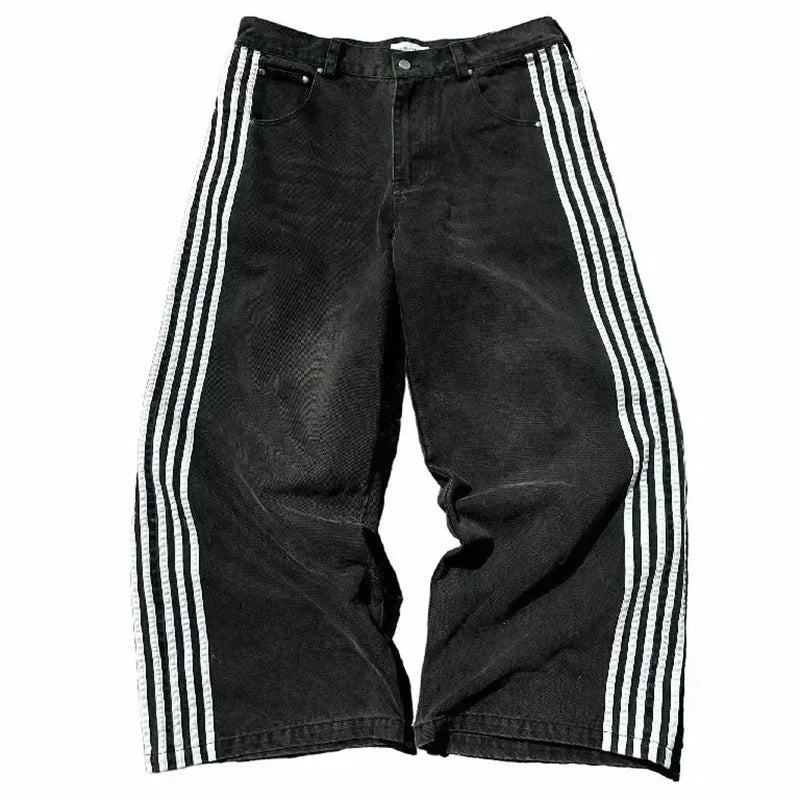 "striped" jeans